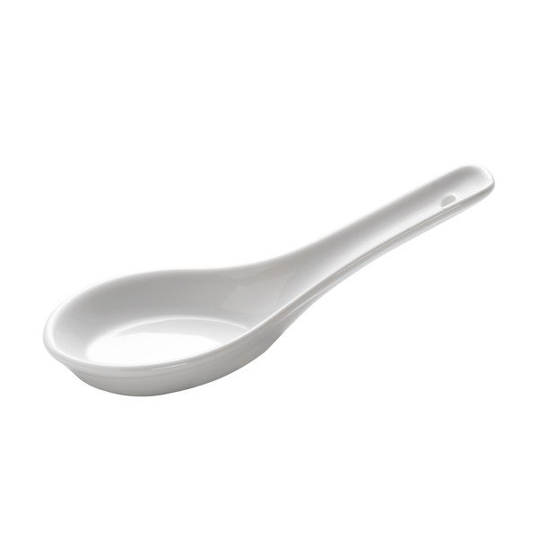 Biela porcelánová polievková lyžica Maxwell & Williams Basic