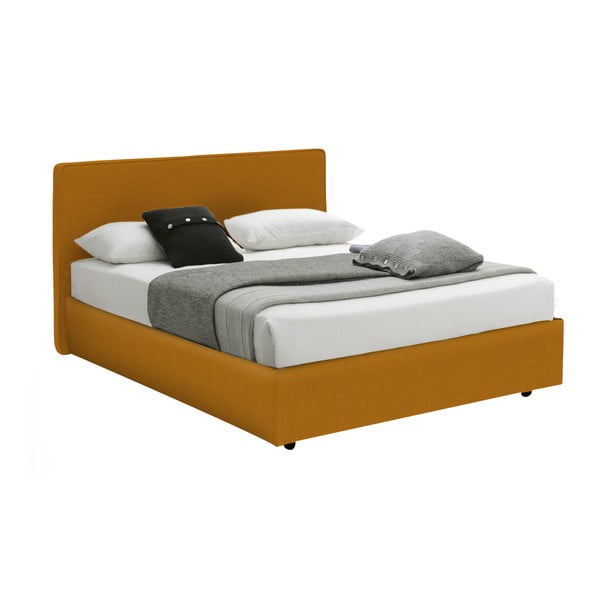 Oranžová jednolôžková posteľ s úložným priestorom 13Casa Ninfea, 120 x 190 cm