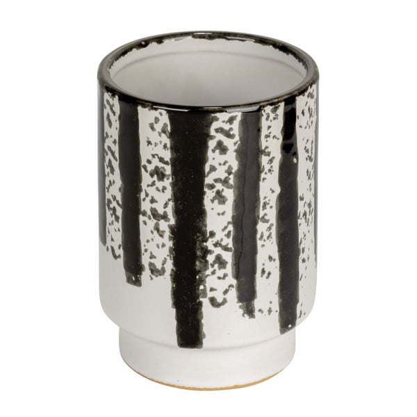 Čierno-biely keramický téglik na zubné kefky Subiza – Wenko