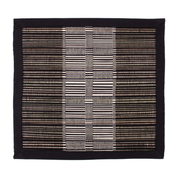Čierne prestieranie zo slamy a bavlny Ladelle Akita, 35 × 35 cm