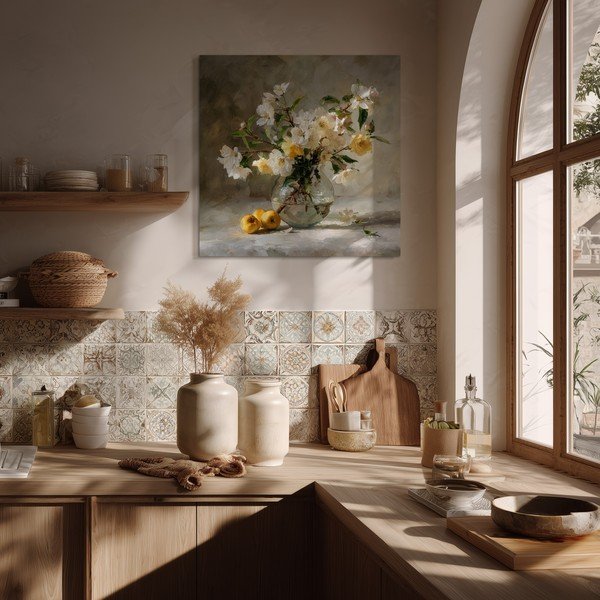 Tlačený obraz s rámom 70x70 cm Apple Flowers – Styler-image-1