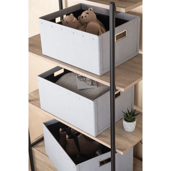 Svetlosivé kartónové úložné boxy v súprave 3 ks Ture – Bigso Box of Sweden-image-1