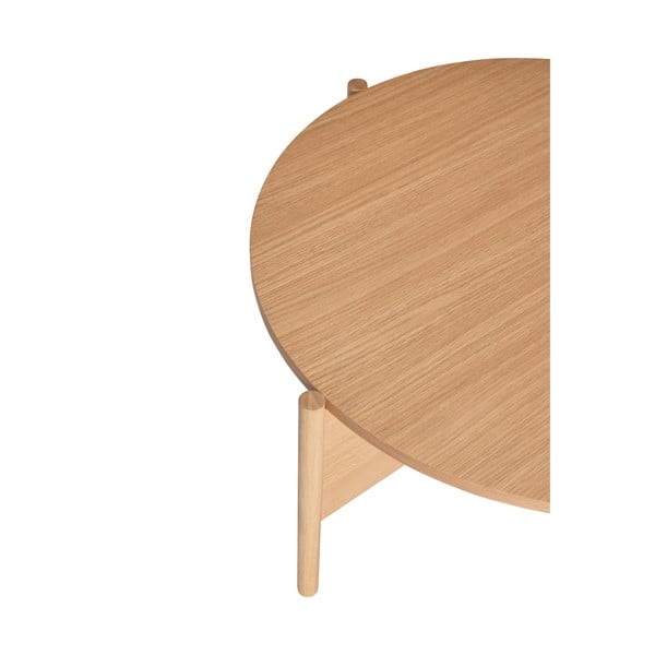 Okrúhly konferenčný stolík v dekore duba v prírodnej farbe ø 86 cm Heritage – Hübsch-image-2