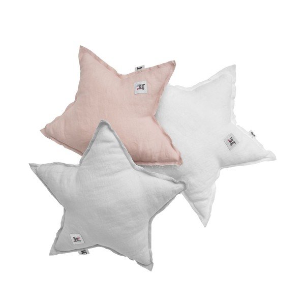 Sivý detský ľanový vankúš v tvare hviezdy BELLAMY Stone Gray-image-2