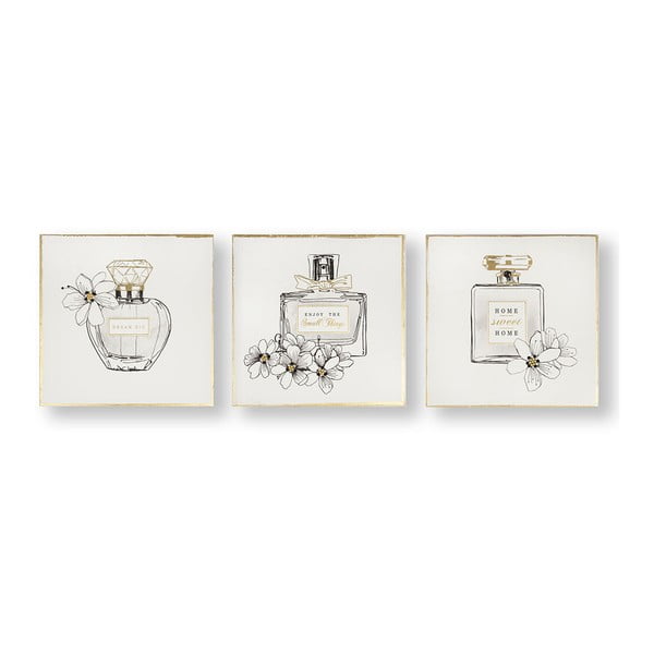 Sada 3 obrazov Graham & Brown Pretty Perfume Bottles, 30 × 30 cm