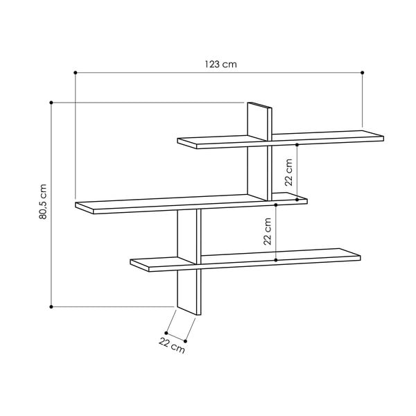 Poschodová polica v dekore duba v prírodnej farbe 123 cm Leo – Kalune Design-image-4