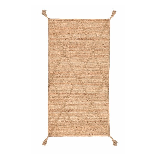 Ručne tkaný hnedý koberec Nattiot Carpet Elise, 80 × 150 cm