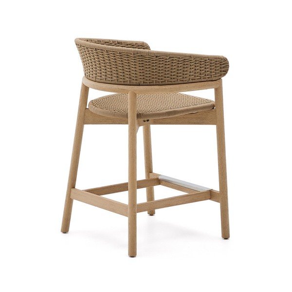 Drevená záhradná barová stolička v prírodnej farbe Arinella – Kave Home-image-4