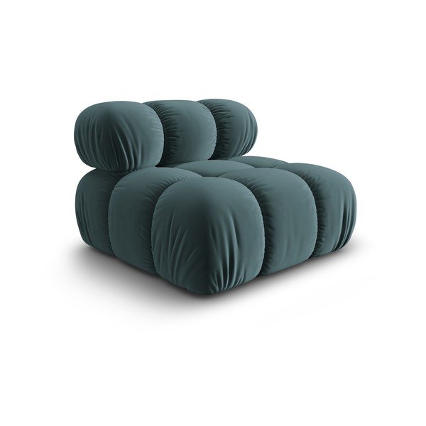 Zamatový modul pohovky v petrolejovej farbe (stredový diel) Bellis – Micadoni Home-image-3