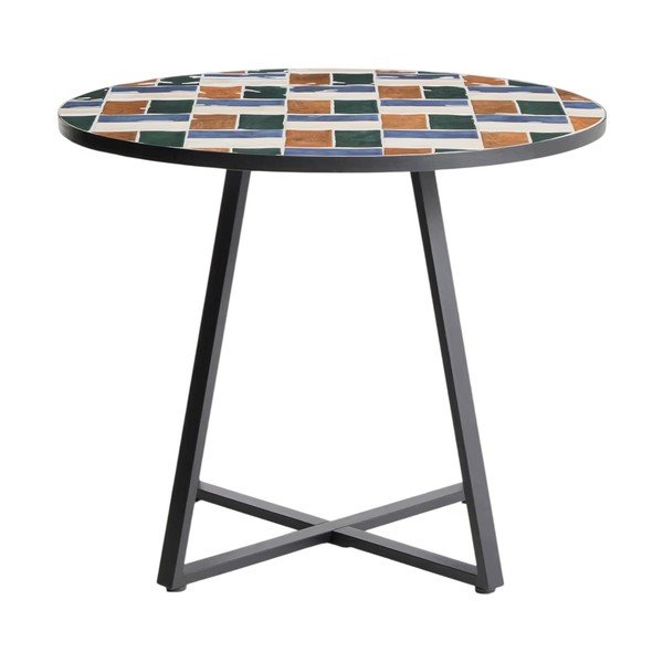 Okrúhly záhradný jedálenský stôl s keramickou doskou ø 90 cm Tella – Kave Home-image-3