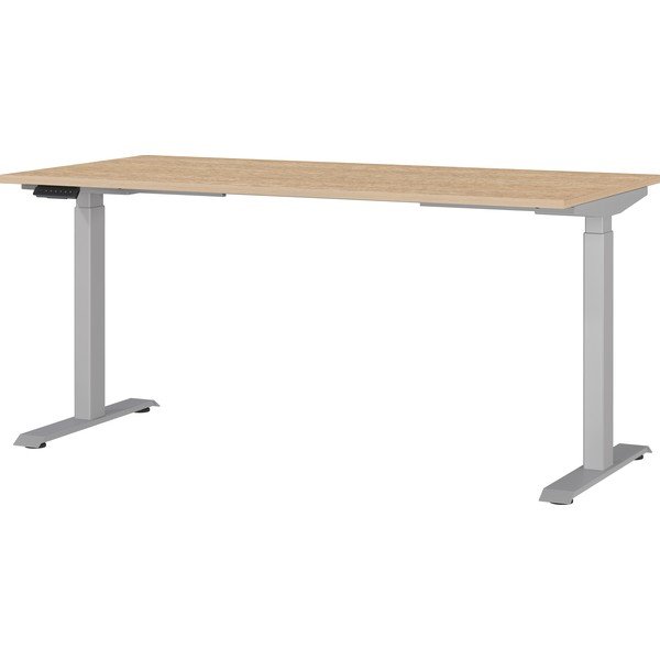 Polohovací pracovný stôl s elektricky nastaviteľnou výškou s doskou v dubovom dekore 80x160 cm Jet – Germania