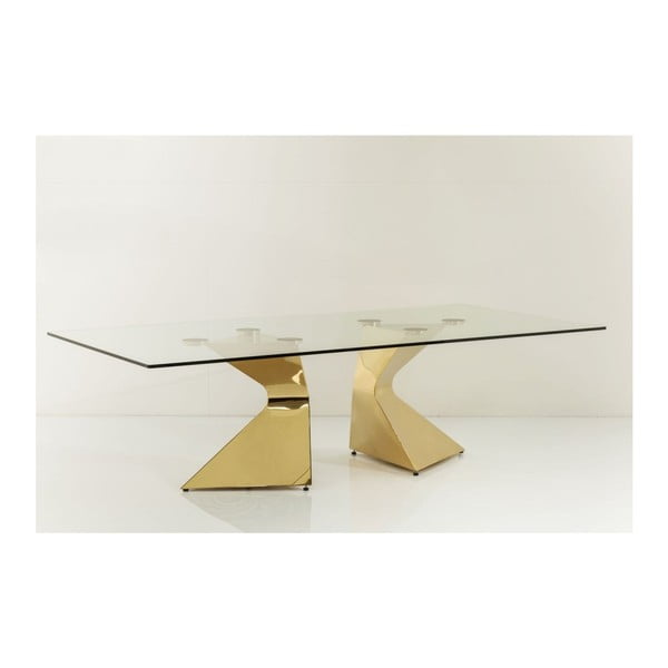Konferenčný stolík s podnožím v zlatej farbe Kare Design Gloria
