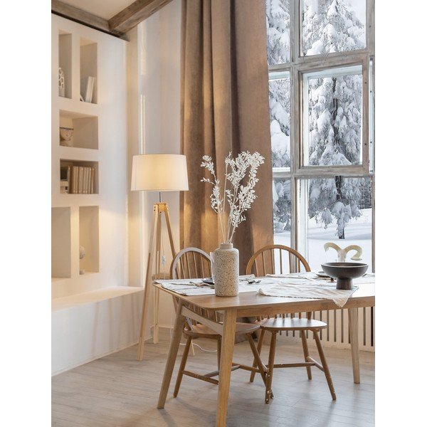 Biela/v prírodnej farbe stojacia lampa (výška  145 cm) Leroy – Nova Luce-image-1