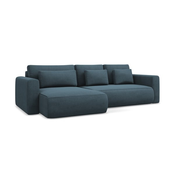 Modrá rozkladacia/s úložným priestorom rohová pohovka (ľavý roh/s leňoškou) Kapua – Makamii-image-3