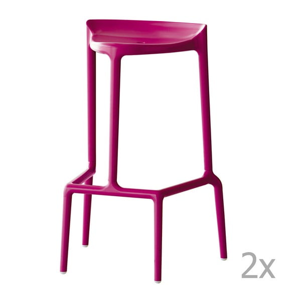 Sada 2 fialových barových stoličiek Pedrali Happy
