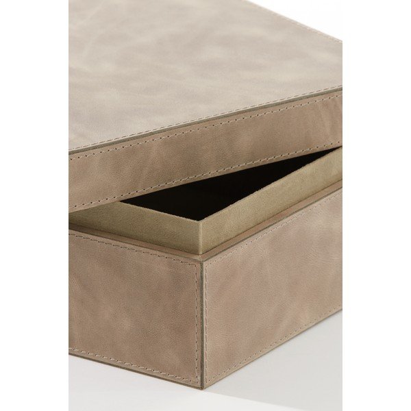 Kožené dekoratívne úložné boxy s vekom v súprave 3 ks Kae - Light & Living-image-4