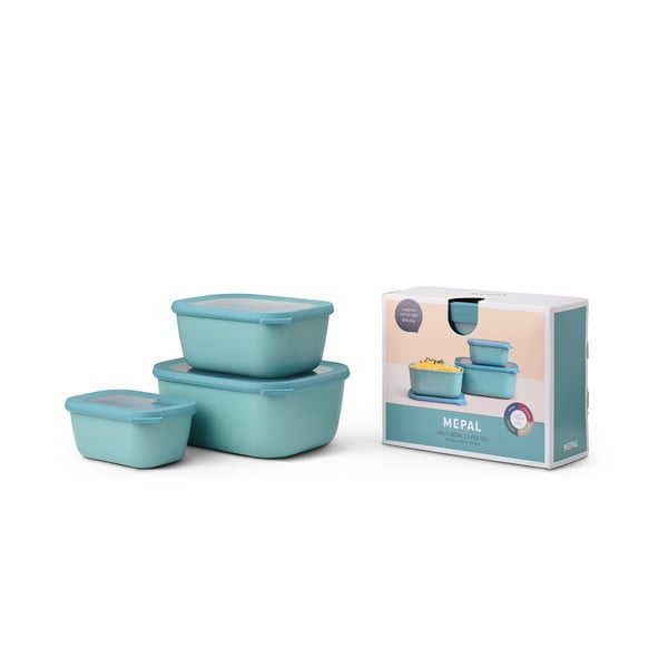 Súprava 3 tyrkysovomodrých dóz na potraviny Mepal Maxi-image-2
