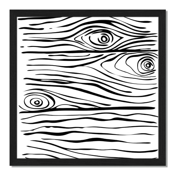 Obraz v ráme Liv Corday Provence Wood Black & White, 40 x 40 cm