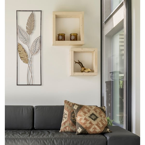 Nástenná dekorácia v zlatej farbe Mauro Ferretti Foglie, 30,5 × 91 cm-image-1