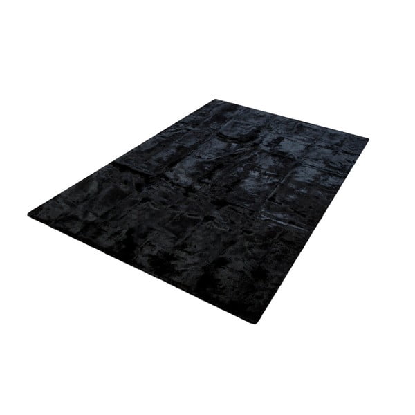 Čierny koberec z králičej kože Pipsa Blanket, 180 × 120 cm
