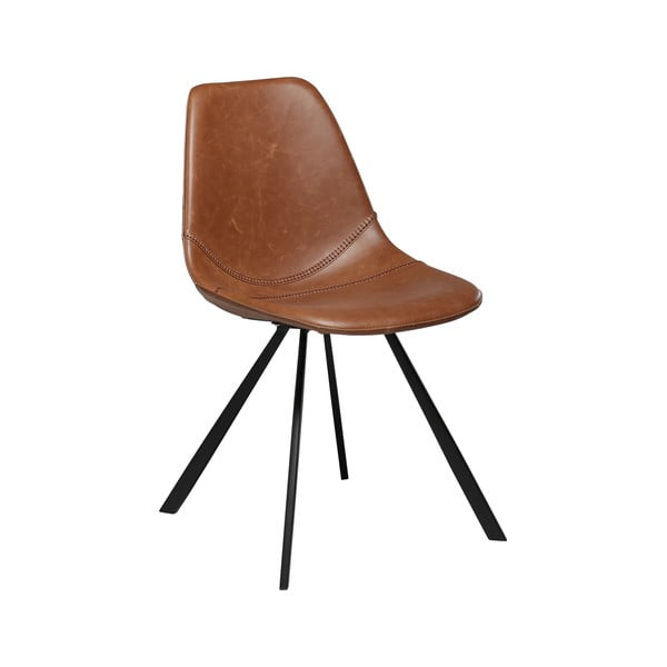 Hnedá jedálenská stolička z imitácie kože DAN–FORM Denmark Pitch