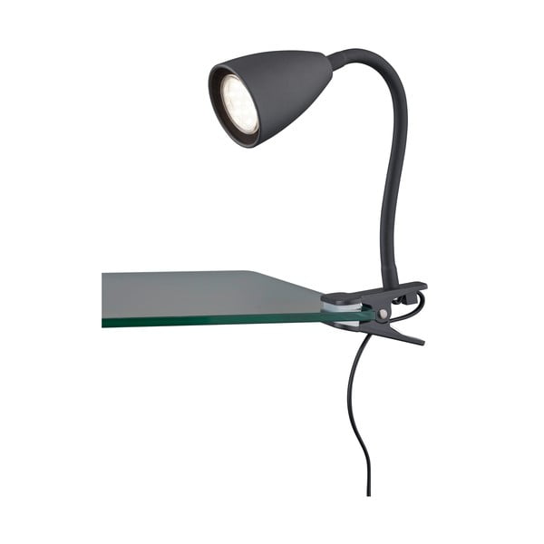Matne čierna stolová lampa s klipom (výška  20 cm) Wanda – Trio