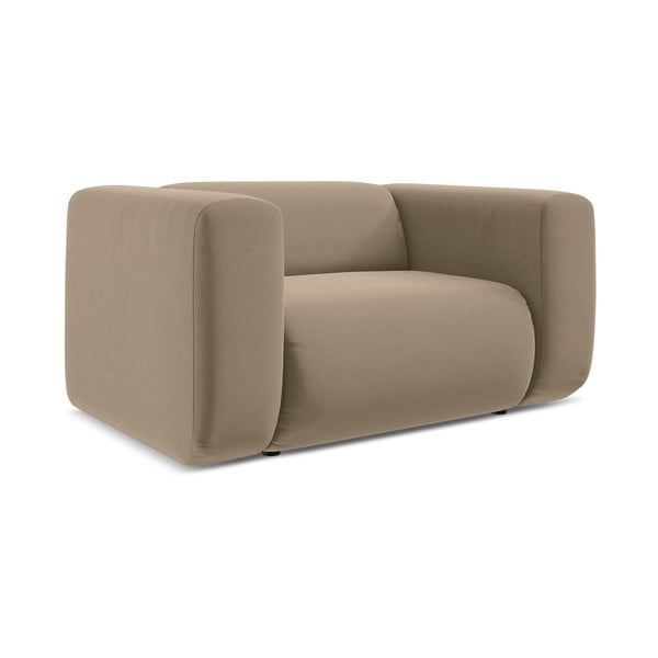 Béžové zamatové kreslo Ekahi – Makamii