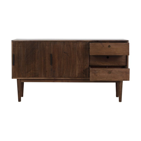 Tmavohnedá nízka komoda z masívneho dreva 150x80 cm Bitika – Light & Living-image-4