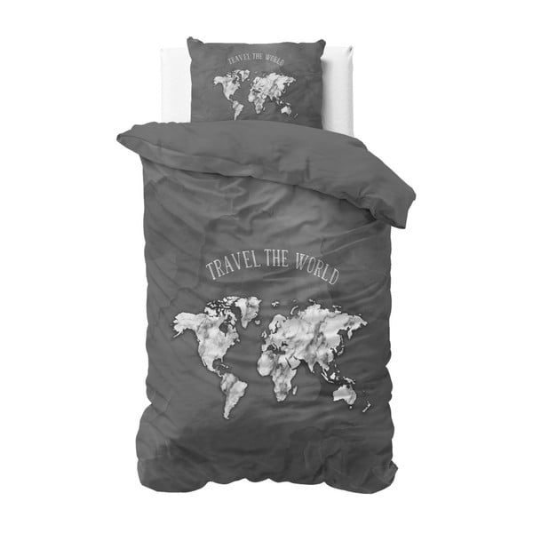 Bavlnené obliečky na jednolôžko Sleeptime Worldie, 140 × 220 cm