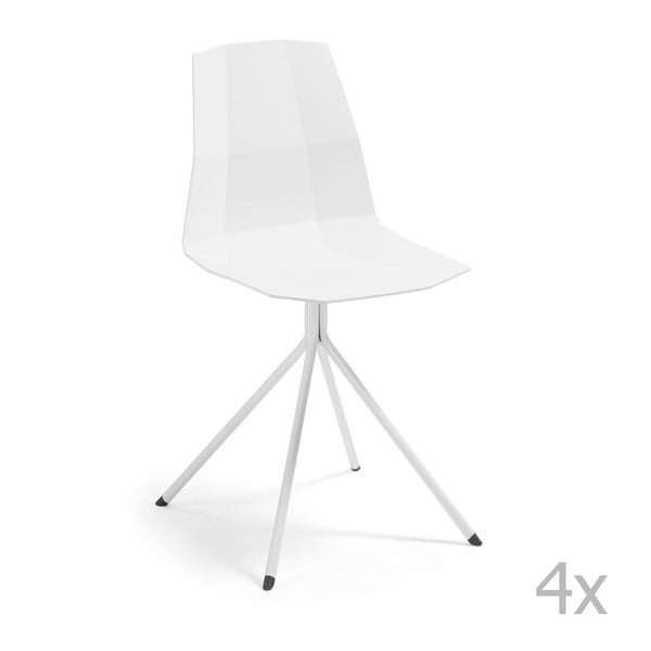 Sada 4 bielych jedálenských stoličiek La Forma Pixel
