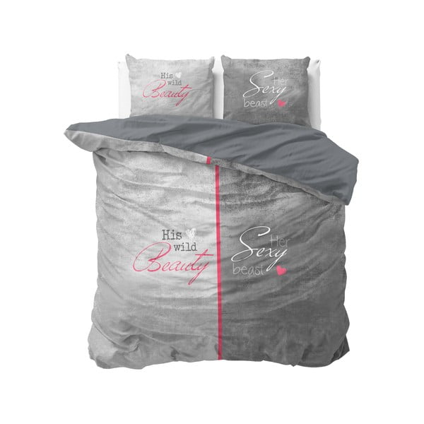 Obliečky na dvojlôžko z čistej bavlny Sleeptime Beauty and the Beast, 200 × 220 cm