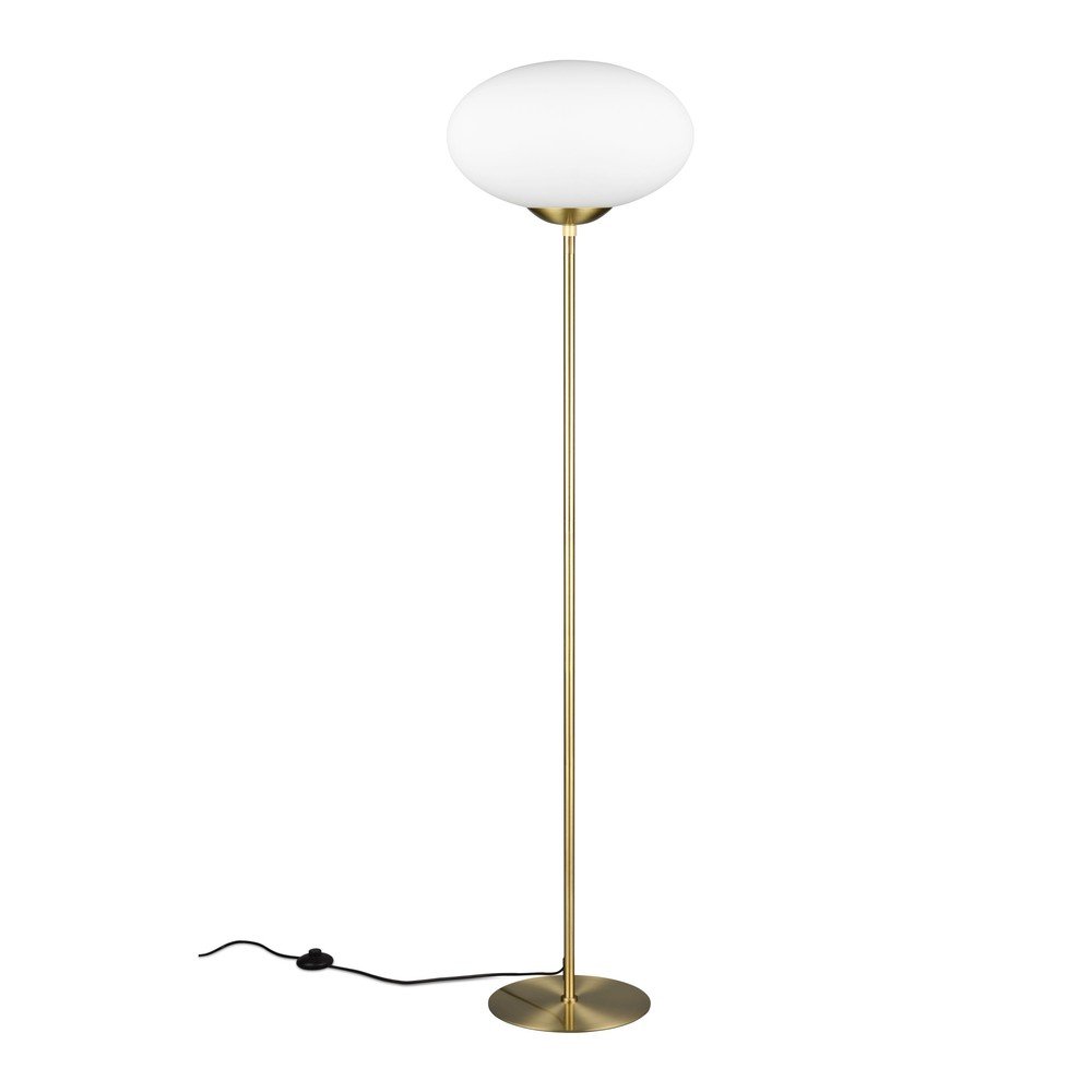 E-shop Stojacia lampa v mosadznej farbe so skleneným tienidlom (výška 150 cm) Fomento – Trio