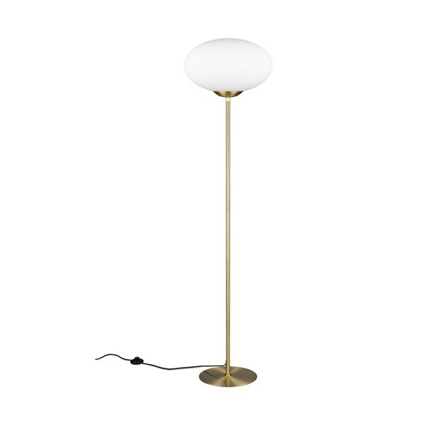 Stojacia lampa v mosadznej farbe so skleneným tienidlom (výška  150 cm) Fomento – Trio