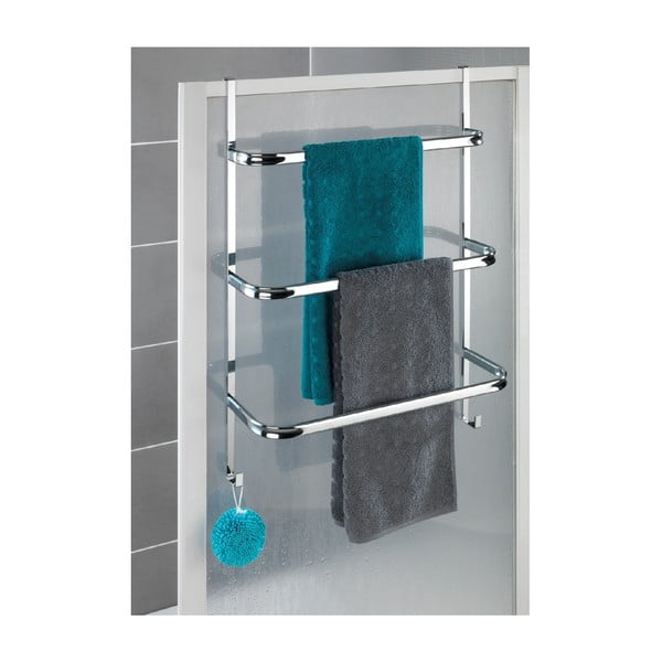 Strieborný samodržiaci věšiak na uteráky Wenko Towel Holder Chrome, 21 × 54 cm-image-1