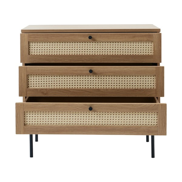 Nízka komoda v dekore duba v prírodnej farbe 80x75 cm Pensacola – Unique Furniture-image-3