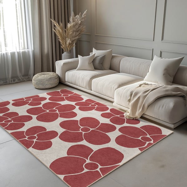 Červený prateľný behúň 80x200 cm Red Meadow – Mila Home-image-1