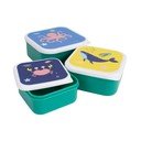 Zelené plastové detský desiatový box 3 ks Ocean – Ladelle