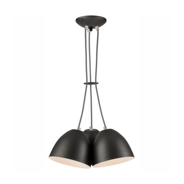 Čierne závesné svietidlo s kovovým tienidlom - LAMKUR