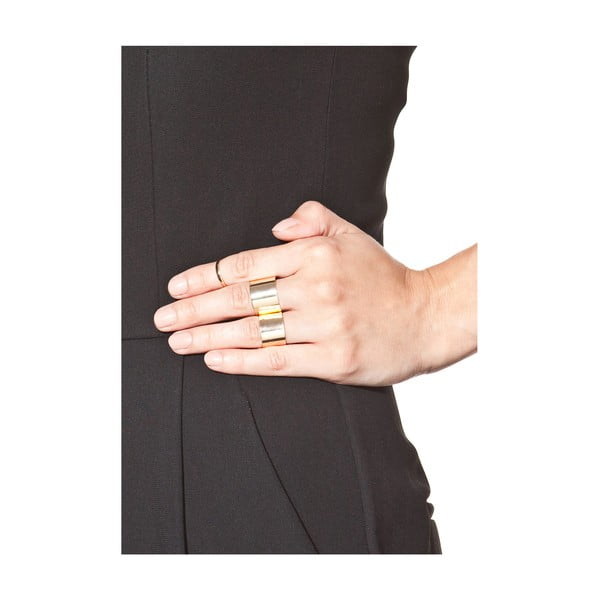 Sada 3 dámskych prsteňov v zlatej farbe NOMA Anastacia