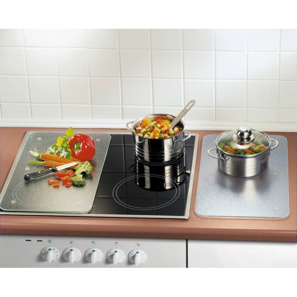 Kryty na sporák z tvrdeného skla v súprave 2 ks 52x30 cm Transparent - Allstar-image-1