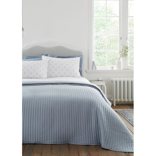 Modrý prešívaný pléd 230x220 cm Quilted Lines – Bianca-image-1