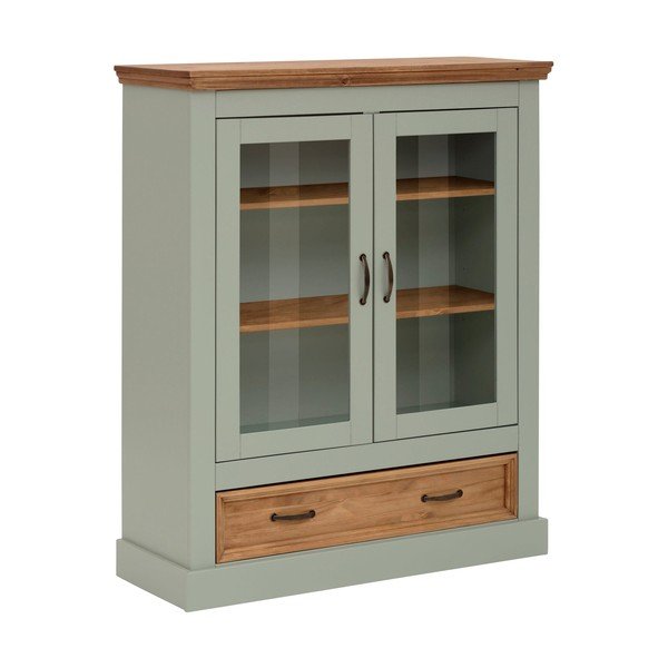 Svetlozelená vitrína z borovicového dreva 100x120 cm Selma – Støraa-image-2