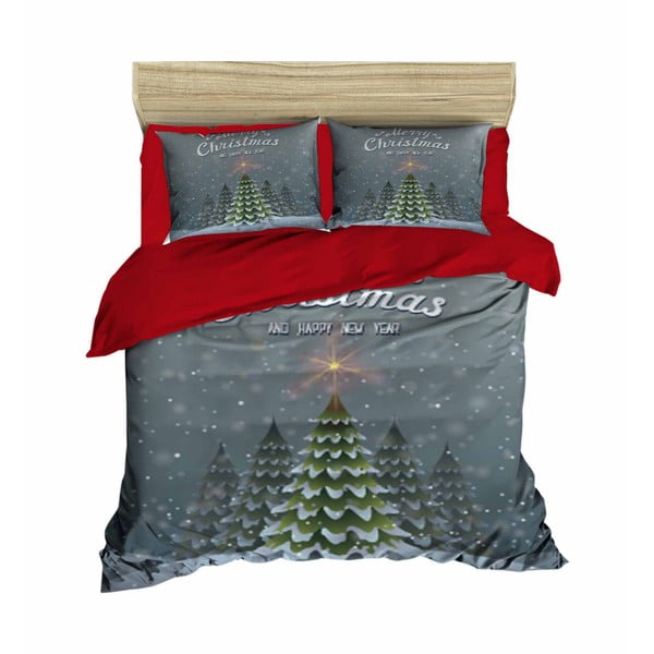 Vianočné obliečky na dvojlôžko s plachtou Stefanie, 200 × 220 cm