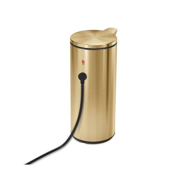 Bezdotykový oceľový dávkovač mydla v lesklo zlatej farbe 266 ml – simplehuman-image-3