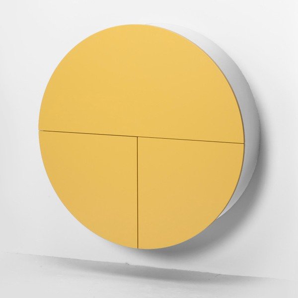 Žlto-biely multifunkčný nástenný stôl EMKO Pill-image-3