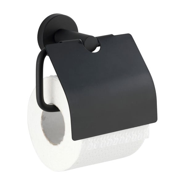 Matne čierny nástenný držiak na toaletný papier z nehrdzavejúcej ocele Bosio – Wenko