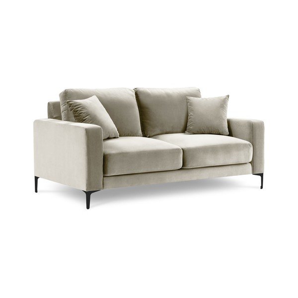 Béžová zamatová pohovka Kooko Home Harmony, 158 cm-image-2