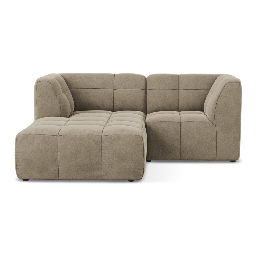 Hnedá zamatová rohová pohovka (ľavý roh/s leňoškou) Aloha – Makamii