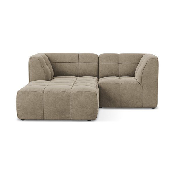 Hnedá zamatová rohová pohovka (ľavý roh/s leňoškou) Aloha – Makamii