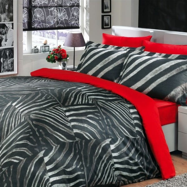 Obliečky na manželskú posteľ Retro Black, 200x220 cm